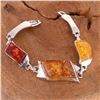 Image 2 : BALTIC AMBER GEMSTONE SILVER PLATED HANDMADE BRACELET