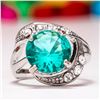 Image 1 : APATITE QUARTZ GEMSTONE SILVER PLATED RING SIZE 8