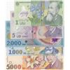 Image 1 : Romania, 1 Leu, 5 Lei, 1.000 Lei, 2.000 Lei and 5.000 Lei, 1998/2005, UNC, (Total 5 banknotes)br/3 o