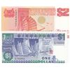 Image 1 : Singapore, 1 Dollar and 2 Dollars, 1987/1990, UNC, p18, p27, (Total 2 banknotes)br/serial numbers: A