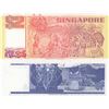 Image 2 : Singapore, 1 Dollar and 2 Dollars, 1987/1990, UNC, p18, p27, (Total 2 banknotes)br/serial numbers: A