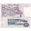 Image 2 : Singapore, 1 Dollar and 2 Dollars, 1976/1999, UNC, p9, p38, (Total 2 banknotes)br/serial numbers: G/