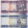 Image 2 : South Sudan, 50 Pounds and 100 Pounds, 2017, UNC, p14c, p15c, (Total 2 banknotes)br/serial numbers: 