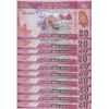 Image 1 : Sri Lanka, 20 Rupees, 2016, UNC, p123d, (Total 10 consecutive banknotes)br/serial numbers: W/429 406