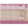Image 2 : Sri Lanka, 20 Rupees, 2016, UNC, p123d, (Total 10 consecutive banknotes)br/serial numbers: W/429 406