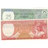 Image 1 : Suriname, 10 Gulden and 25 Gulden, 1963/1985, UNC, p121, p127, (Total 2 banknotes)br/