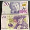 Image 1 : Sweden, 20 Kronor (2), 1997/2015, XF/AUNC, p63, p69, (Total 2 banknotes)br/serial numbers: 870118785