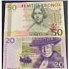 Image 1 : Sweden, 20 Kronor and 50 Kronor, 1998/2011, XF/AUNC, p63, p64, (Total 2 banknotes)br/serial numbers: