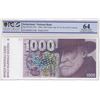 Image 1 : Switzerland, 1.000 Franken, 1984, UNC, p59cbr/PCGS 64, serial number: 84J0812188