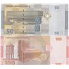 Image 2 : Syria, 50 Pounds and 100 Pounds, 2009, UNC, p112, p113, (Total 2 banknotes)br/serial numbers: A5 021