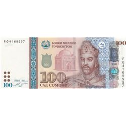 Tajikistan, 100 Somoni, 2017, UNC, p27bbr/serial number: FG 4169957