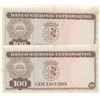 Image 2 : Timor, 100 Escudos, 1963, UNC, p28, (Total 2 consecutive banknotes)br/serial numbers: 555437-8