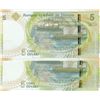 Image 2 : Tunisia, 5 Dinars, 2013, UNC, p95, (Total 2 banknotes)br/serial numbers: C/3 1268802 and C/4 8063586