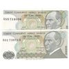 Image 1 : Turkey, 10 Lira, 1966, UNC, 6/1. Emission, p180, "A01" first prefix and "A55" last prefix, (Total 2 