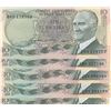 Image 1 : Turkey, 10 Lira, 1966/1975, UNC,  6/1. and 6/2, p186, (Total 5 banknotes)br/prefix numbers: D60, I81