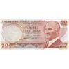Image 1 : Turkey, 20 Lira, 1974, UNC, 6/2. Emission, p187, ERRORbr/serial number: E82 324606, Incorrect cuttin