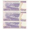 Image 2 : Turkey, 500.000 Lira, 1997, UNC, 7/4. Emission, p212, (Total 3 consecutive banknotes)br/Atatürk port