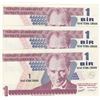 Image 2 : Turkey, 1 New Turkish Lira, 2005, UNC, 8/1. Emission, p216, "A01", (Total 3 banknotes)br/Atatürk por