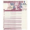 Image 1 : Turkey, 1 Turkish Lira, 2005, UNC, 8/1. Emission, p216, (Total 16 banknotes)br/Atatürk portrait,pref