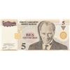 Image 1 : Turkey, 5 New Turkish Lira, 2005, UNC, p217, RADARbr/Atatürk portait, serial number: E90 332233