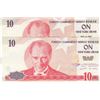 Image 1 : Turkey, 10 New Turkish LIra, 2005, UNC, 8/1. Emission, p218, DIFFERENT WATERMARK, (Total 2 banknotes