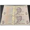 Image 2 : Turkey, 5 Lira, 2017, UNC, 9/3. Emission, p222c, "C001" first prefix and nice numbers, (Total 2 bank