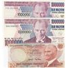 Image 1 : Turkey, 20 Lira and 1.000.000 Lira (2), 1979/2002, VF/XF, 6. and 7. Emission, p187, p209c, (Total 3 