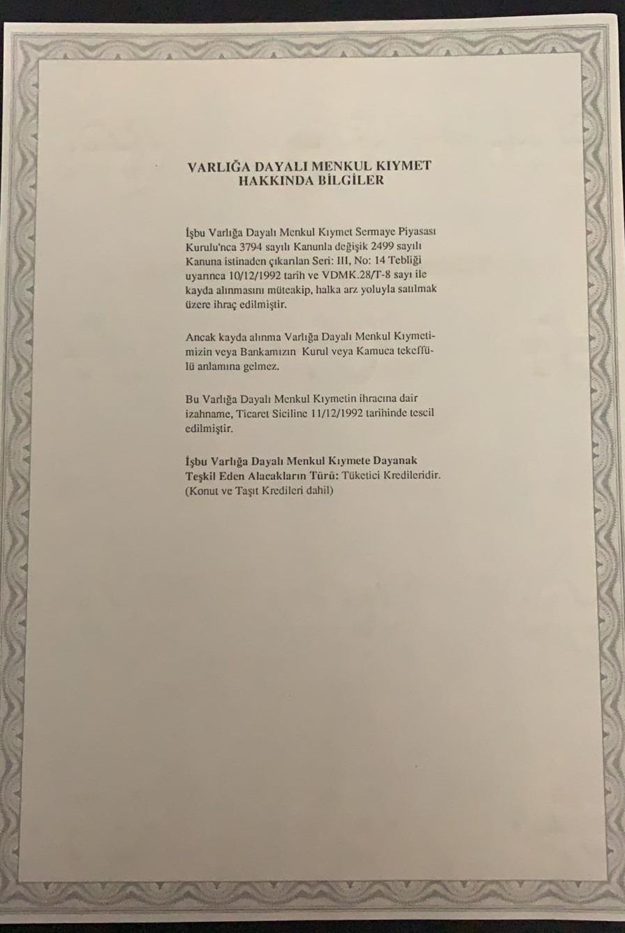 backed securities 1 000 000 lira 1993