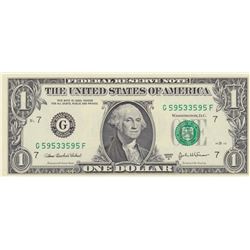 United States of America, 1 Dollar, 2003, UNC, p515, RADARbr/serial number: G 59533595 F