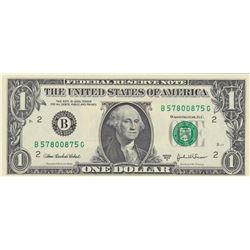 United States of America, 1 Dollar, 2003, UNC, p515, RADARbr/serial number: B 57800875 G