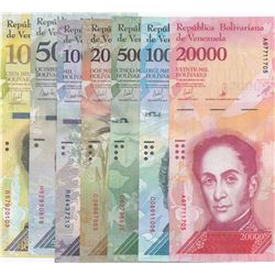 Venezuela, 100 Bolivares, 500 Bolivares, 1.000 Bolivares, 2.000 Bolivares, 5.000 Bolivares, 10.000 B