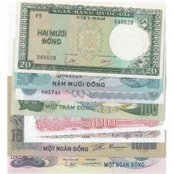 Vietnam, 20 Dong, 50 Dong (2), 100 Dong, 500 Dong, 1000 Dong (2) and 2000 Dong, 1985/1991, UNC, (Tot