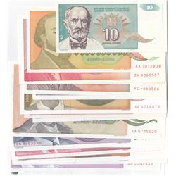 Yugoslavia, 10 Dinara (2), 50 Dinara, 100 Dinara (3), 500 Dinara (3), 100 Dinara (2), 5000 Dinara (2