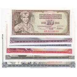 Yugoslavia, 10 Dinara, 20 Dinara, 50 Dinara, 100 Dinara, 500 Dinara and 1000 Dinara, 1965/1986, UNC,