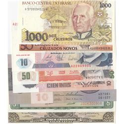 Mix Lot, 8 banknotes in whole UNC conditionbr/Peru, 5 De Oro, Peru, 10 Intis, Peru, 50 Intis, Peru, 