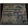 Image 1 : Mix Lot, 5 banknotes in whole UNC conditionbr/Bahamas, 50 Cents, Bahamas, 1 Dollar, Eastern Caribbea