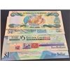 Image 2 : Mix Lot, 5 banknotes in whole UNC conditionbr/Bahamas, 50 Cents, Bahamas, 1 Dollar, Eastern Caribbea