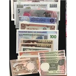 Mix Lot, Total  20 UNC banknotesbr/Maldives, 5 Rufiyaa, 2018; Libya, 1 Dinar, 2018; India, 1 Rupee (