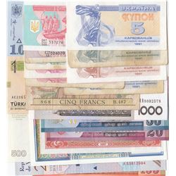 Mix Lot, 21 different banknotes between FINE and UNC conditionbr/French Indo-China, 5 Francs, 1934, 