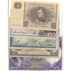 Mix Lot, 5 different banknotes.br/NEDERLANDSCH INDIE, 1 Gulden, 1943, FINE; French indi China, 1 Don