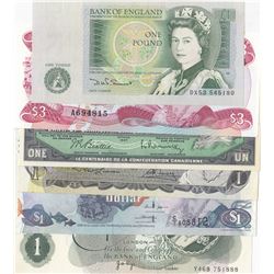 Mix Lot, Total 6 pcs UNC condition "QUEEN ELIZABETH II" banknotesbr/Canada, 1 Dollar, 1973; Canada, 
