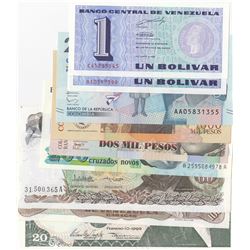 Mix Lot, 9 banknotes in whole UNC conditionbr/Venezuela 1 Bolivar (2), Venezuela 20 Bolivares, 100 B