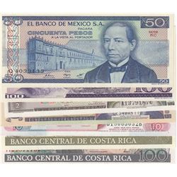 Mix Lot, 7 banknotes in whole UNC conditionbr/Mexico 50 Pesos, Mexico 100 Pesos, Guatemala 1/2 Quetz