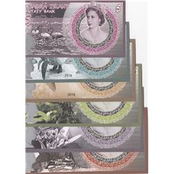 Aldabra Islands, 5 Dollars, 10 Dollars, 20 Dollars, 50 Dollars, 100 Dollars and 200 Dollars, 2019, U