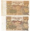 Image 2 : Algeria, 100 Dinars, 1970, VF / XF, p128, (Total 2 banknotes)br/serial numbers: K103/9214 and K048/0