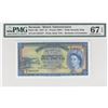 Image 1 : Bermuda, 1 Pound, 1957, UNC, p20cbr/PMG 67 EPQ, Queen Elizabeth II portrait, serial number: K/2 3645