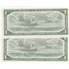 Image 2 : Canada, 1 Dollar, 1954, UNC, p75c, (Total 2 consecutive banknotes)br/Queen Elizabeth II portrait, se