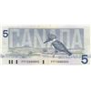 Image 2 : Canada, 5 Dollars, 1986, XF, p95bbr/serial number: FPF 5880885