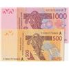 Image 1 : Central African States,  500 Francs and 1.000 Francs,2003/2012, UNC, p815T, p119A, (Total 2 bankotes