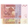 Image 2 : Central African States,  500 Francs and 1.000 Francs,2003/2012, UNC, p815T, p119A, (Total 2 bankotes